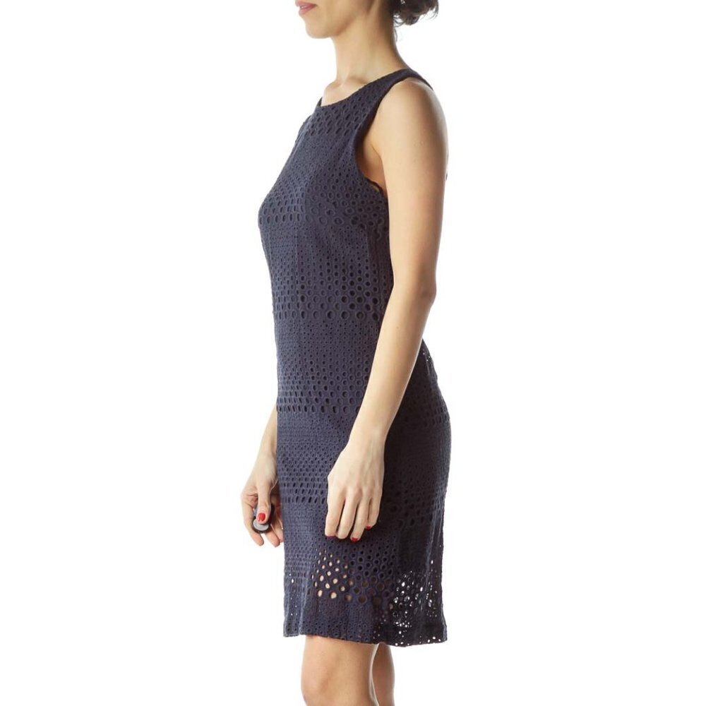 sunday in brooklyn Navy Blue Round Neck Sleeveless Knit Dress - Picture 2 of 3